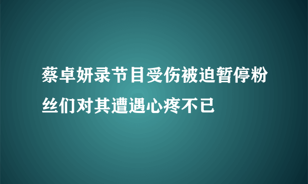 蔡卓妍录节目受伤被迫暂停粉丝们对其遭遇心疼不已