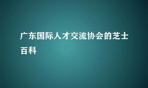 广东国际人才交流协会的芝士百科