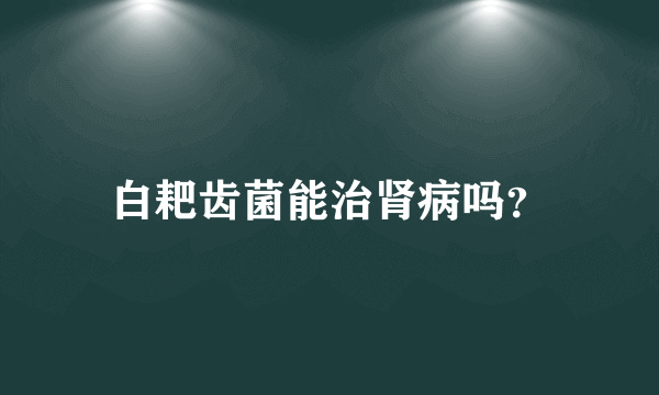 白耙齿菌能治肾病吗？