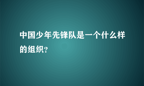 中国少年先锋队是一个什么样的组织？