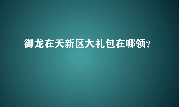 御龙在天新区大礼包在哪领？