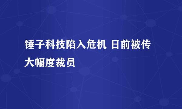 锤子科技陷入危机 日前被传大幅度裁员