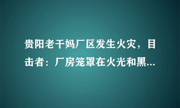 贵阳老干妈厂区发生火灾，目击者：厂房笼罩在火光和黑烟中, 你怎么看？