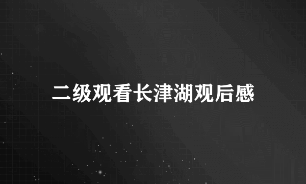 二级观看长津湖观后感