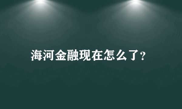 海河金融现在怎么了？