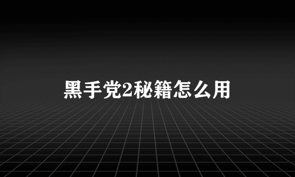 黑手党2秘籍怎么用