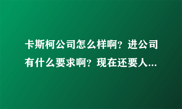 卡斯柯公司怎么样啊？进公司有什么要求啊？现在还要人不？我是学铁路通信信号的？