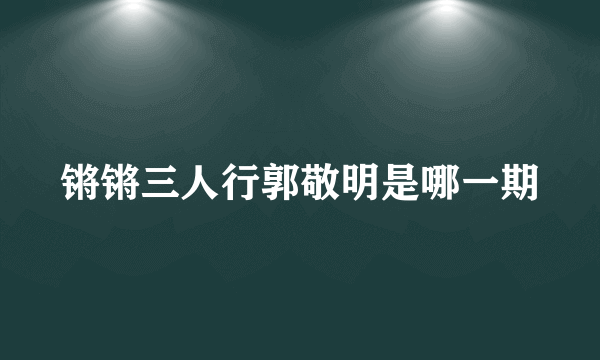 锵锵三人行郭敬明是哪一期