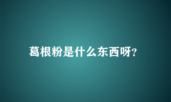 葛根粉是什么东西呀？