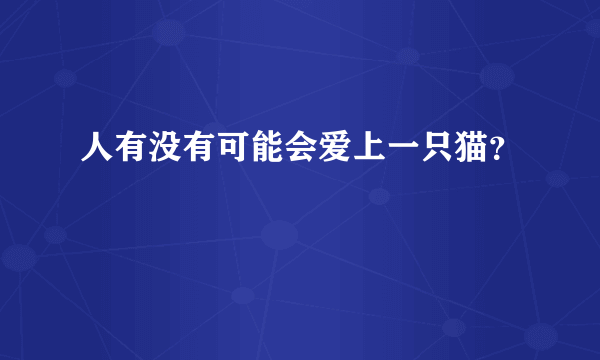 人有没有可能会爱上一只猫？