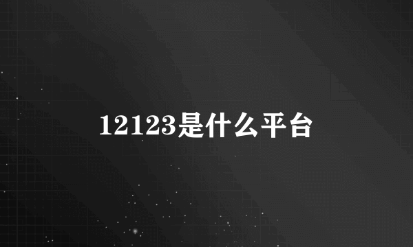 12123是什么平台