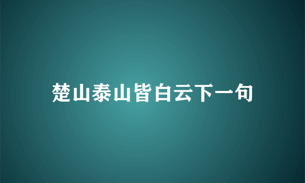 楚山泰山皆白云下一句