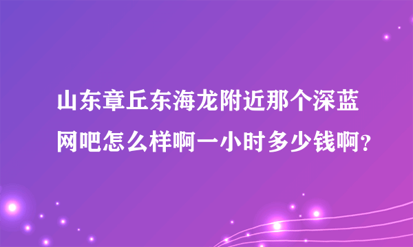 山东章丘东海龙附近那个深蓝网吧怎么样啊一小时多少钱啊？