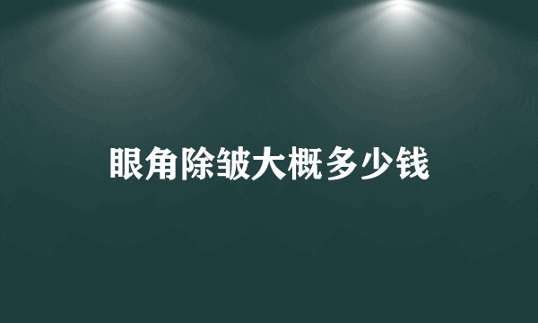 眼角除皱大概多少钱