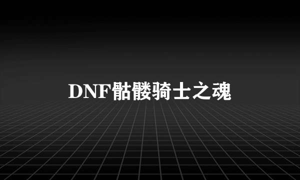 DNF骷髅骑士之魂