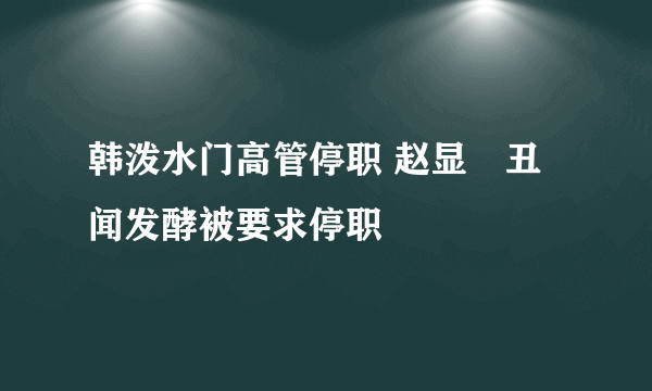 韩泼水门高管停职 赵显旼丑闻发酵被要求停职