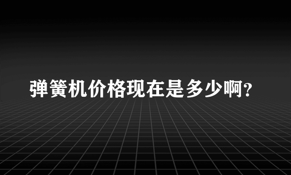 弹簧机价格现在是多少啊？