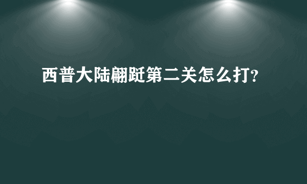 西普大陆翩跹第二关怎么打？