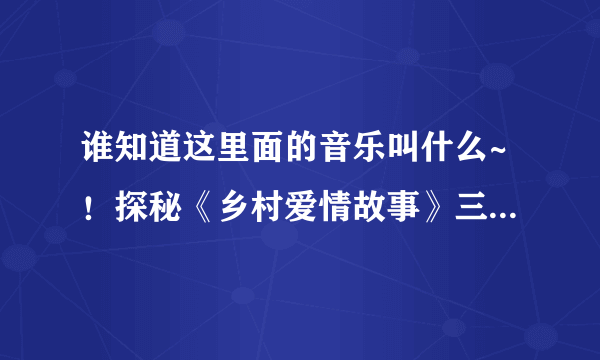 谁知道这里面的音乐叫什么~！探秘《乡村爱情故事》三大男主角-刘小光王小利唐鉴军