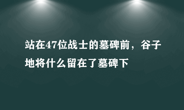 站在47位战士的墓碑前，谷子地将什么留在了墓碑下