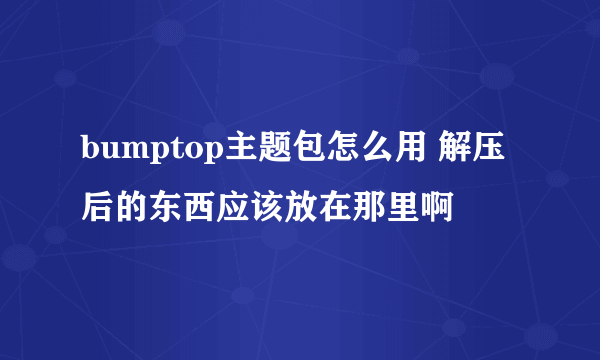 bumptop主题包怎么用 解压后的东西应该放在那里啊