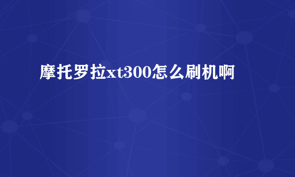 摩托罗拉xt300怎么刷机啊