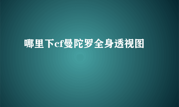 哪里下cf曼陀罗全身透视图