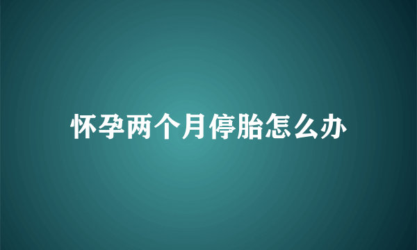 怀孕两个月停胎怎么办