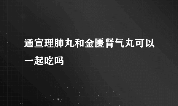 通宣理肺丸和金匮肾气丸可以一起吃吗