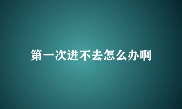 第一次进不去怎么办啊