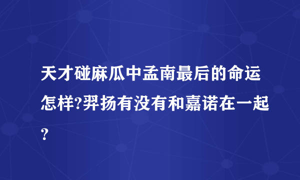 天才碰麻瓜中孟南最后的命运怎样?羿扬有没有和嘉诺在一起？