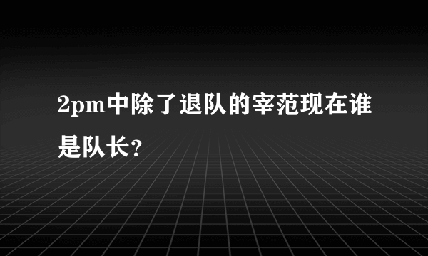 2pm中除了退队的宰范现在谁是队长？