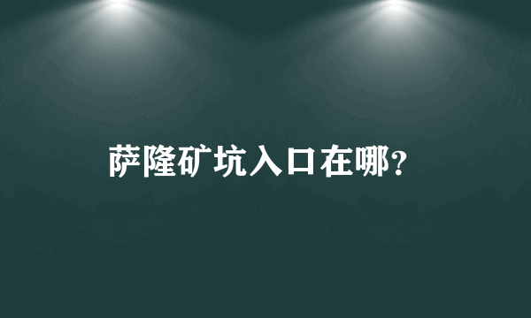 萨隆矿坑入口在哪？