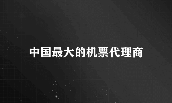 中国最大的机票代理商