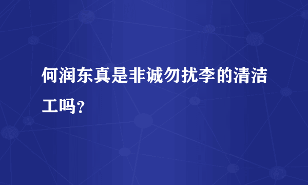 何润东真是非诚勿扰李的清洁工吗？