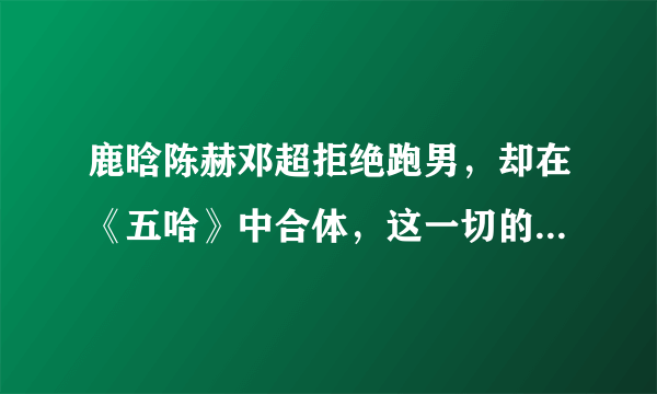 鹿晗陈赫邓超拒绝跑男，却在《五哈》中合体，这一切的一切都得从导演说起