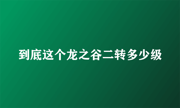 到底这个龙之谷二转多少级