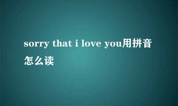 sorry that i love you用拼音怎么读