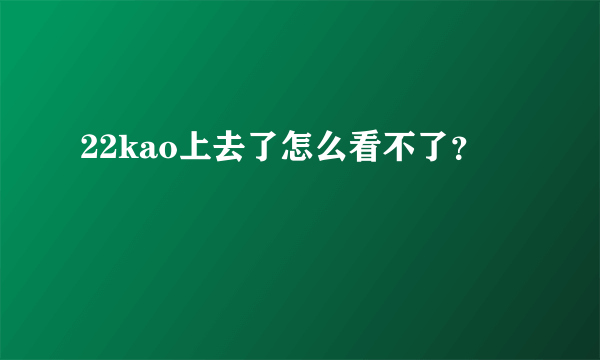 22kao上去了怎么看不了？