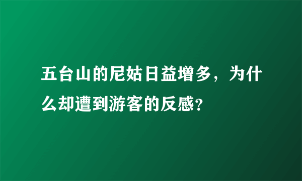 五台山的尼姑日益增多，为什么却遭到游客的反感？