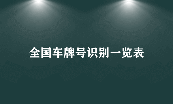 全国车牌号识别一览表