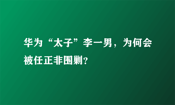 华为“太子”李一男，为何会被任正非围剿？