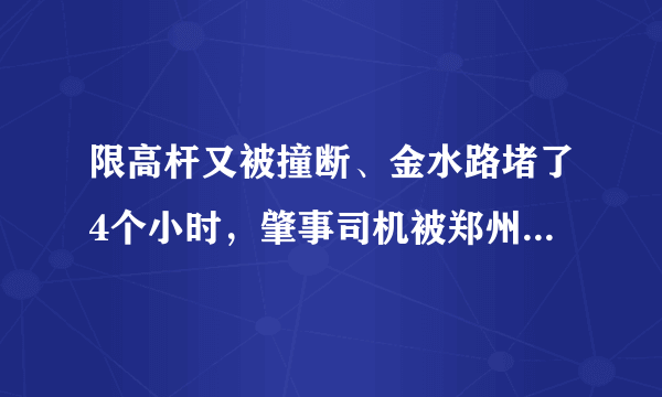 限高杆又被撞断、金水路堵了4个小时，肇事司机被郑州警方带走, 你怎么看？