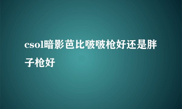 csol暗影芭比啵啵枪好还是胖子枪好