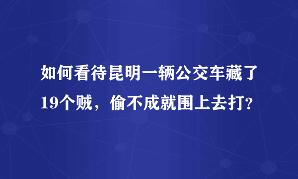 如何看待昆明一辆公交车藏了19个贼，偷不成就围上去打？