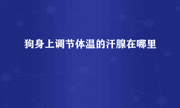 狗身上调节体温的汗腺在哪里