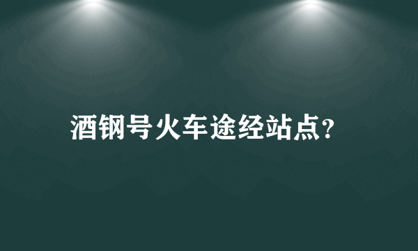 酒钢号火车途经站点？