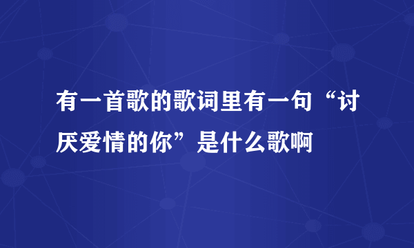 有一首歌的歌词里有一句“讨厌爱情的你”是什么歌啊