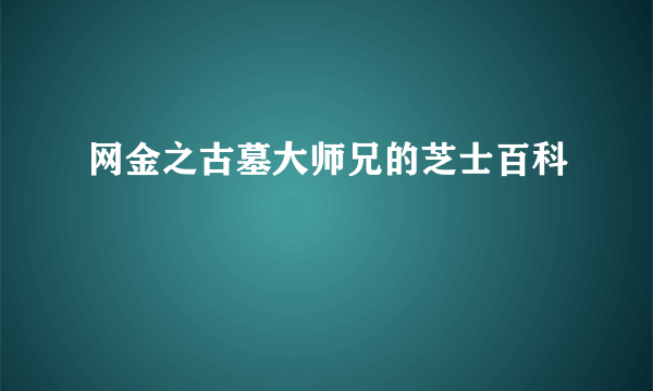 网金之古墓大师兄的芝士百科