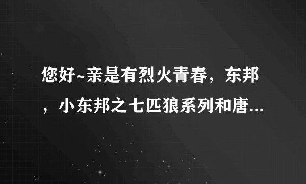 您好~亲是有烈火青春，东邦，小东邦之七匹狼系列和唐门系列的全部TXT吗？我给你163的邮箱发了一封Email。